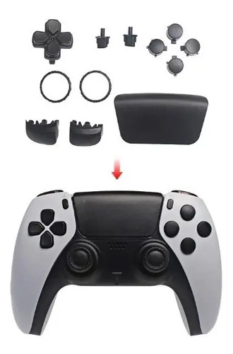 Repuestos Botones Ps5 Negros Control Joystick Mando — imagen 2 de 2