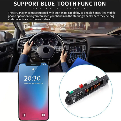 Modulo Mp3 Multifuncion Radio Fm Mp3 Bluetooth Memoria Aux — imagen 6 de 9