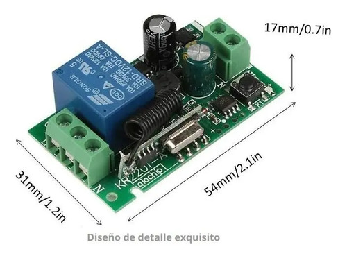 Kit Control Remoto 1 Canal 220v Hasta 500m Largo Alcance — imagen 2 de 7