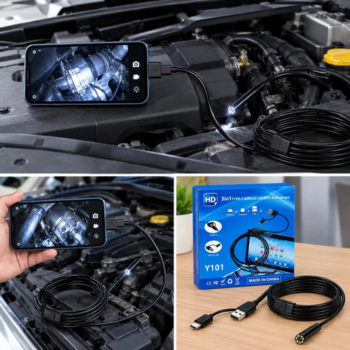 Cámara De Inspección Con Sonda Endoscópica Android 2m + Adap Tipo C — imagen 3 de 3