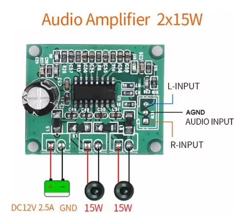 Modulo Mp3 + Amplificador Radio Fm Mp3 Bluetooth Usb Aux Tf — imagen 5 de 9