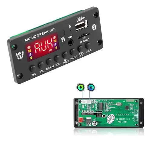 Módulo Amplificador Y Mp3 Bluetooth 2×25w Diy Fm Usb Tf Aux Negro 25 W