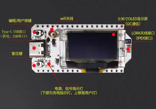 Lora 32 V3 Placa Desarrollo Display Sx1262 Esp32-s3 Antena — imagen 4 de 6