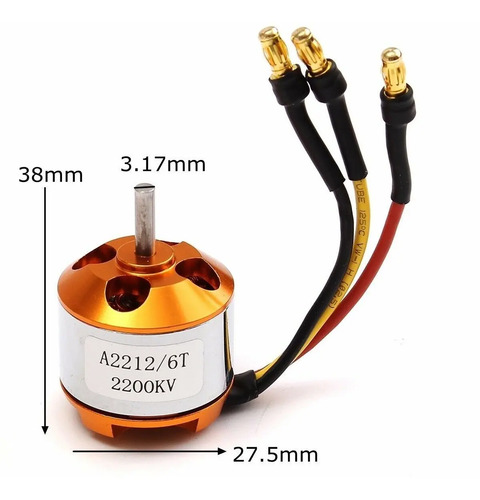 Kit Aeromodelismo Rc Motor Brushless 1400kv + Esc + Hélices — imagen 4 de 4