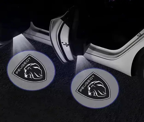 2 Luces Nuevo Logo Peugeot Luz Cortesia Auto A Pila Auto — imagen 4 de 8