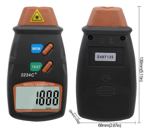Tacómetro Digital Optico Medidor Rpm Vueltas Alta Precisión — imagen 2 de 10