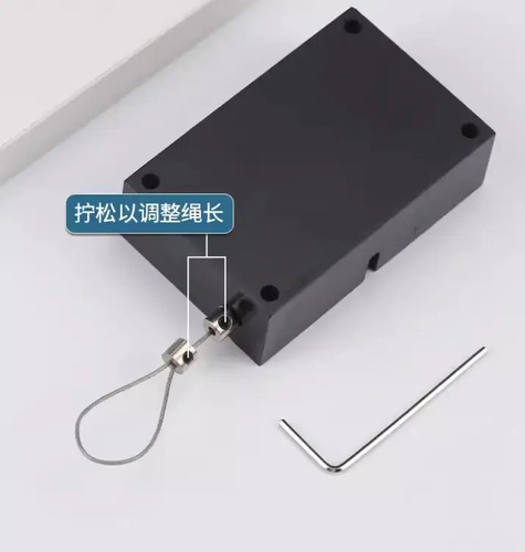 Cable Retractil Seguridad Acero 1m Para Asegurar Productos Negro — imagen 4 de 8