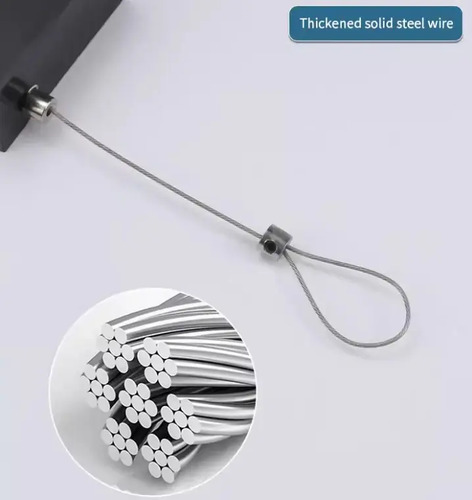 Cable Retractil Seguridad Acero 1m Para Asegurar Productos Negro — imagen 5 de 8