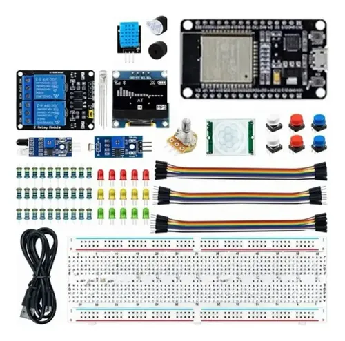 Kit De Experimentacion Esp32 Con Modulos Y Protoboard  Diy