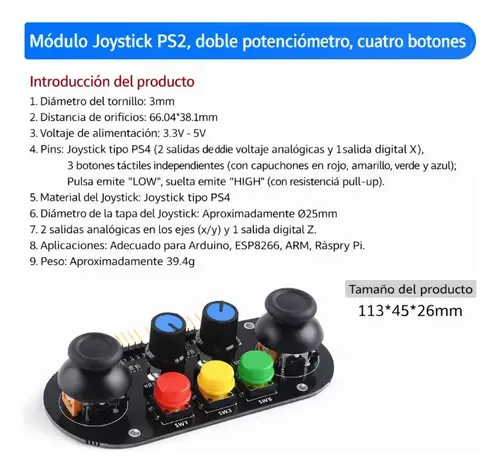 Modulo De Joystick Con Botones Y Potenciometros Para Arduino — imagen 3 de 4