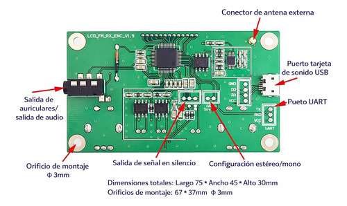Módulo Receptor De Fm Digital Estereo Placa Diy Proyectos — imagen 2 de 3