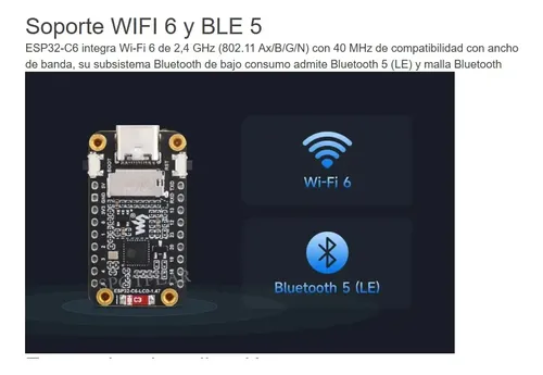 Esp32 C6 Placa De Desarrollo Pantalla 1,47  Wifi 6 Diy Iot — imagen 4 de 9
