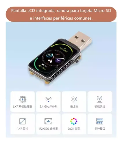 Esp32 C6 Placa De Desarrollo Pantalla 1,47  Wifi 6 Diy Iot — imagen 9 de 9