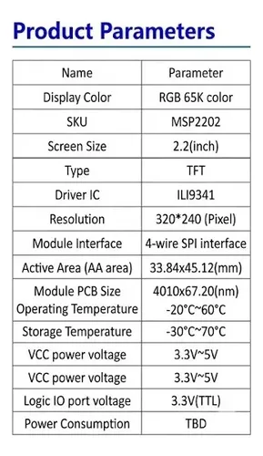 Pantalla Lcd 2.2  Pulgadas Arduino Bluetooth Ili9341 Esp32 — imagen 4 de 5