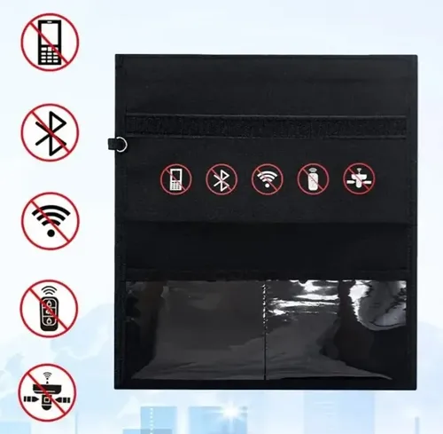 Bolsa De Seguridad Anti Hackeo Robos Bloqueo Señal Celular Negro Grande 25x28cm — imagen 4 de 5
