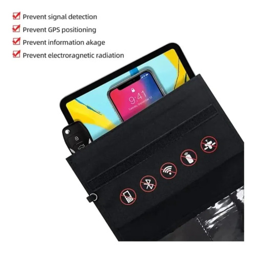 Bolsa De Seguridad Anti Hackeo Robos Bloqueo Señal Celular Negro Grande 25x28cm — imagen 5 de 5