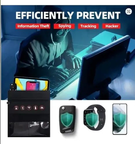 Bolsa De Seguridad Anti Hackeo Robos Bloqueo Señal Celular Negro Chica 12x27cm — imagen 2 de 6