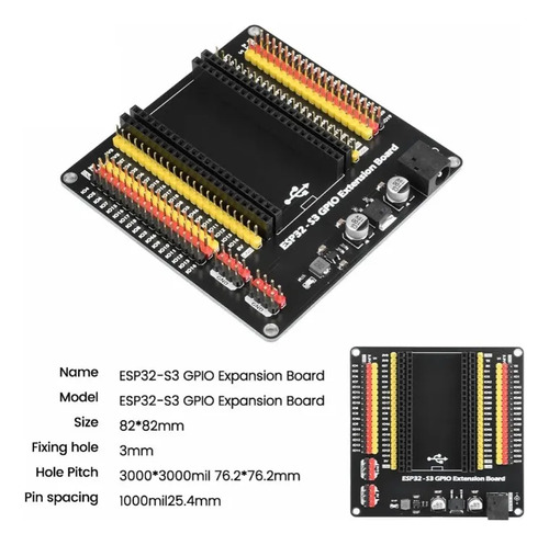 Placa Base De Expansion Esp32-s3 Gpi0 Desarrollo Iot — imagen 3 de 7