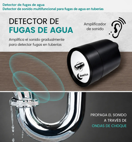 Microfono Espia Pared Y Detector De Fugas De Agua Por Sonido Negro — imagen 5 de 7