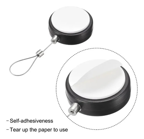 Cable Retractil Seguridad Acero 1 Metro Celular Reloj Auricu Negro — imagen 6 de 10