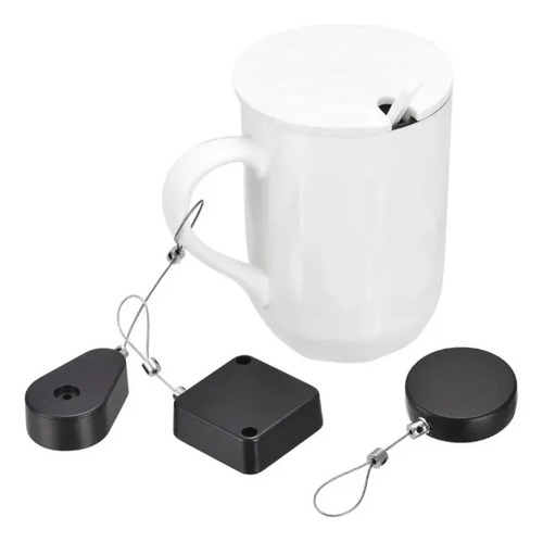 Cable Candado Retractil Seguridad Acero 150cm Celular Negro — imagen 2 de 7