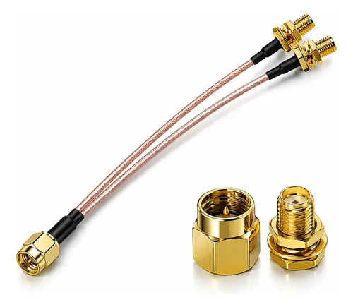 Cable Pigtail Sma Macho A 2 Sma Hembra Divisor Rg178 — imagen 2 de 3
