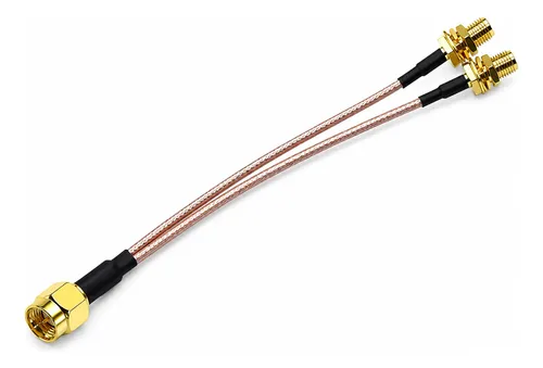 Cable Pigtail Sma Macho A 2 Sma Hembra Divisor Rg178 — imagen 3 de 3