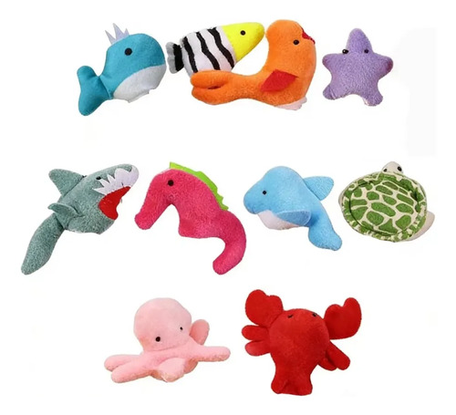 Pack 10 Titeres Dedos Animales Marinos Mar Estimulacion Bebe — imagen 2 de 4
