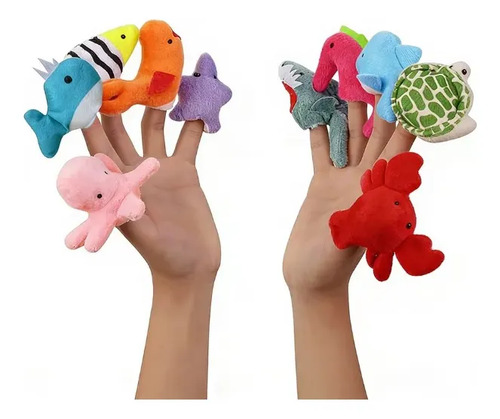 Pack 10 Titeres Dedos Animales Marinos Mar Estimulacion Bebe — imagen 4 de 4