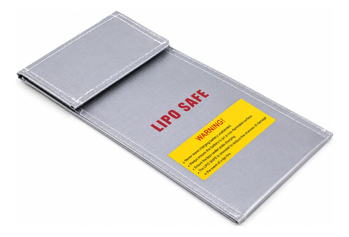 Bolsa Ignífuga Baterías Lipo 10x20 Seguridad Antifuego Rc Negro