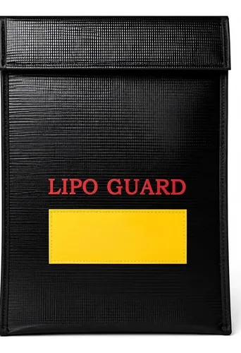 Bolsa Ignífuga 18x23 Baterías Lipo Documentos Dinero Dólares Negro