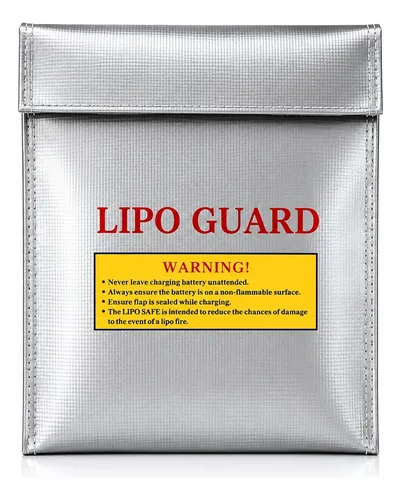 Bolsa Ignífuga 18x23 Baterías Lipo Documentos Dinero Dólares Gris