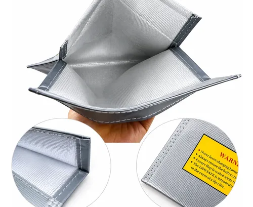 Bolsa Ignífuga 18x23 Baterías Lipo Documentos Dinero Dólares Gris — imagen 2 de 6