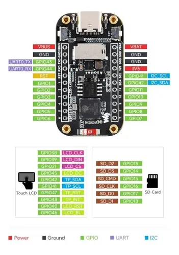 Esp32-s3 Touch Lcd 1.47 Placa Desarrollo Wifi Bluetooth — imagen 2 de 8