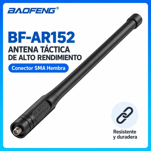 Antena Tactica Baofeng Ar-152 Sma Hembra Vhf Uhf Uv-5r 25cm — imagen 2 de 5