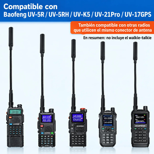 Antena Flexible 23,5cm Sma Hembra Para Baofeng Uv-5r Ar-152 — imagen 6 de 7