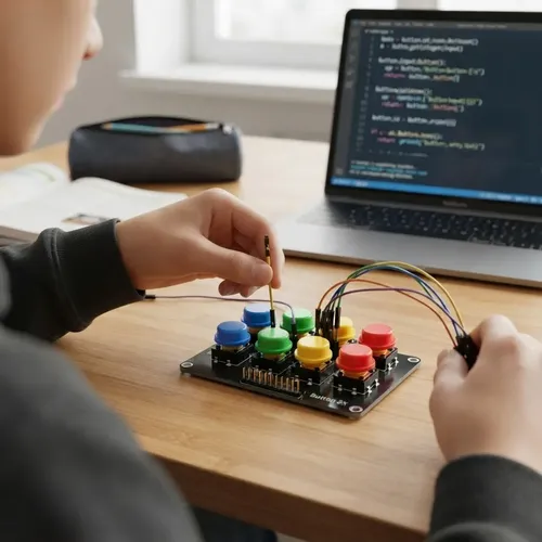 Módulo 8 Botones Pulsadores 4 Gamer Control Arduino Esp32 — imagen 4 de 6