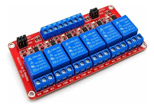 Modulo De 6 Relés 5v Optoacoplado Para Proyectos Diy — imagen 4 de 4