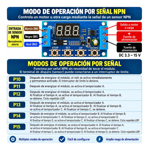 Controlador Motor Dc Avance Retroceso Cíclico Npn 50w — imagen 5 de 11