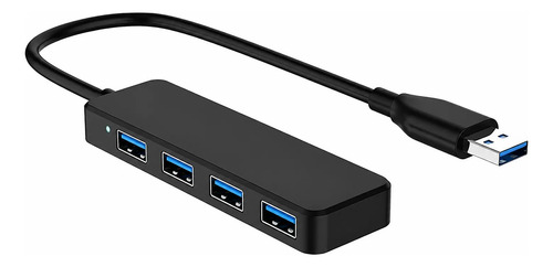 Hub Usb 3.0 De Alta Velocidad 4 Puertos Externos Perifericos Negro