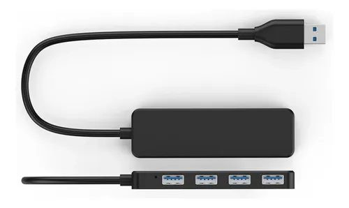 Hub Usb 3.0 De Alta Velocidad 4 Puertos Externos Perifericos Negro — imagen 4 de 8