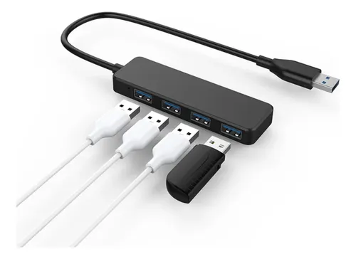 Hub Usb 3.0 De Alta Velocidad 4 Puertos Externos Perifericos Negro — imagen 5 de 8