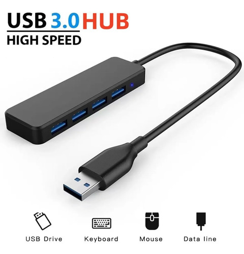 Hub Usb 3.0 De Alta Velocidad 4 Puertos Externos Perifericos Negro — imagen 7 de 8