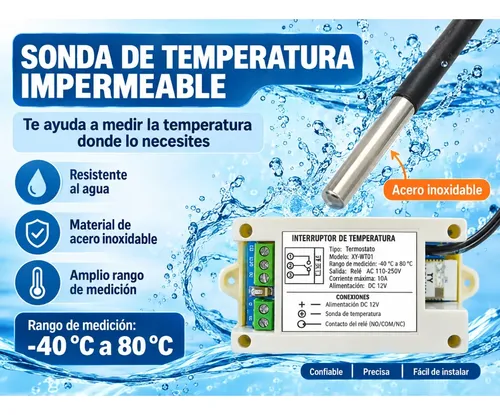 Termostato Wifi 12v Control Temperatura Tuya Smart Sensor — imagen 2 de 7