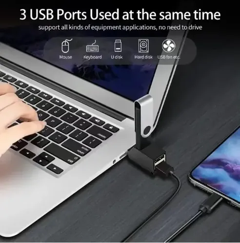 Hub Usb 3.0 Multipuerto Zapatilla Usb Triple Multiplicador Negro — imagen 4 de 5
