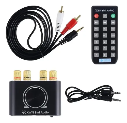 Amplificador Estereo Bluetooth 2x50w Rms Usb Auxiliar App Negro 50 W — imagen 4 de 10