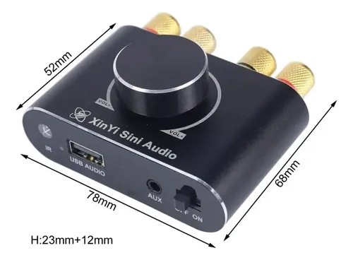 Amplificador Estereo Bluetooth 2x50w Rms Usb Auxiliar App Negro 50 W — imagen 10 de 10