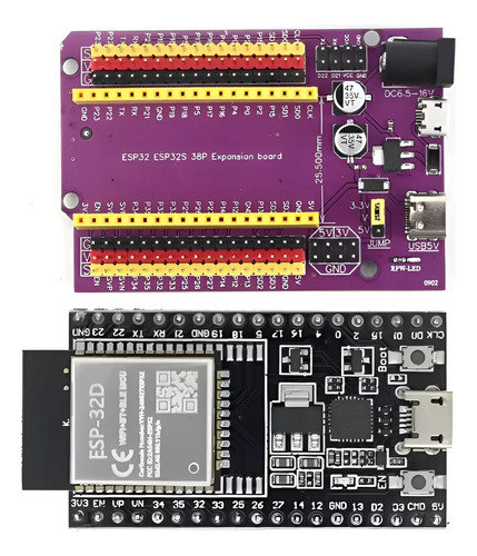 Kit Combo Base Shield Y Placa Esp 32 Devkitc Wroom-32d