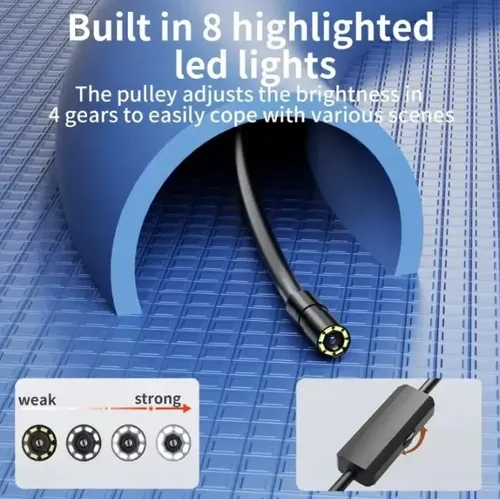 Camara Sonda Endoscopio Para iPhone 2 Metro 8mm Boroscopio — imagen 3 de 9