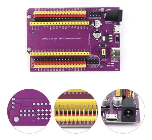 Base Shield Esp32 Con Usb-c Micro Usb Para 38 Pin Wroom-32 — imagen 3 de 4